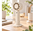 מאוורר יד נייד נטען עם 3 מצבי אוורור ובסיס עם מעמד לסמארטפון